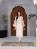 Ivory Manahil Arts Khaddi Net Embroidered Stitched 3-Piece Suit-Blushing Éclat