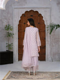 Lilac Manahil Arts Chiffon Embellished Stitched 3-Piece Suit-Lilac Opulence