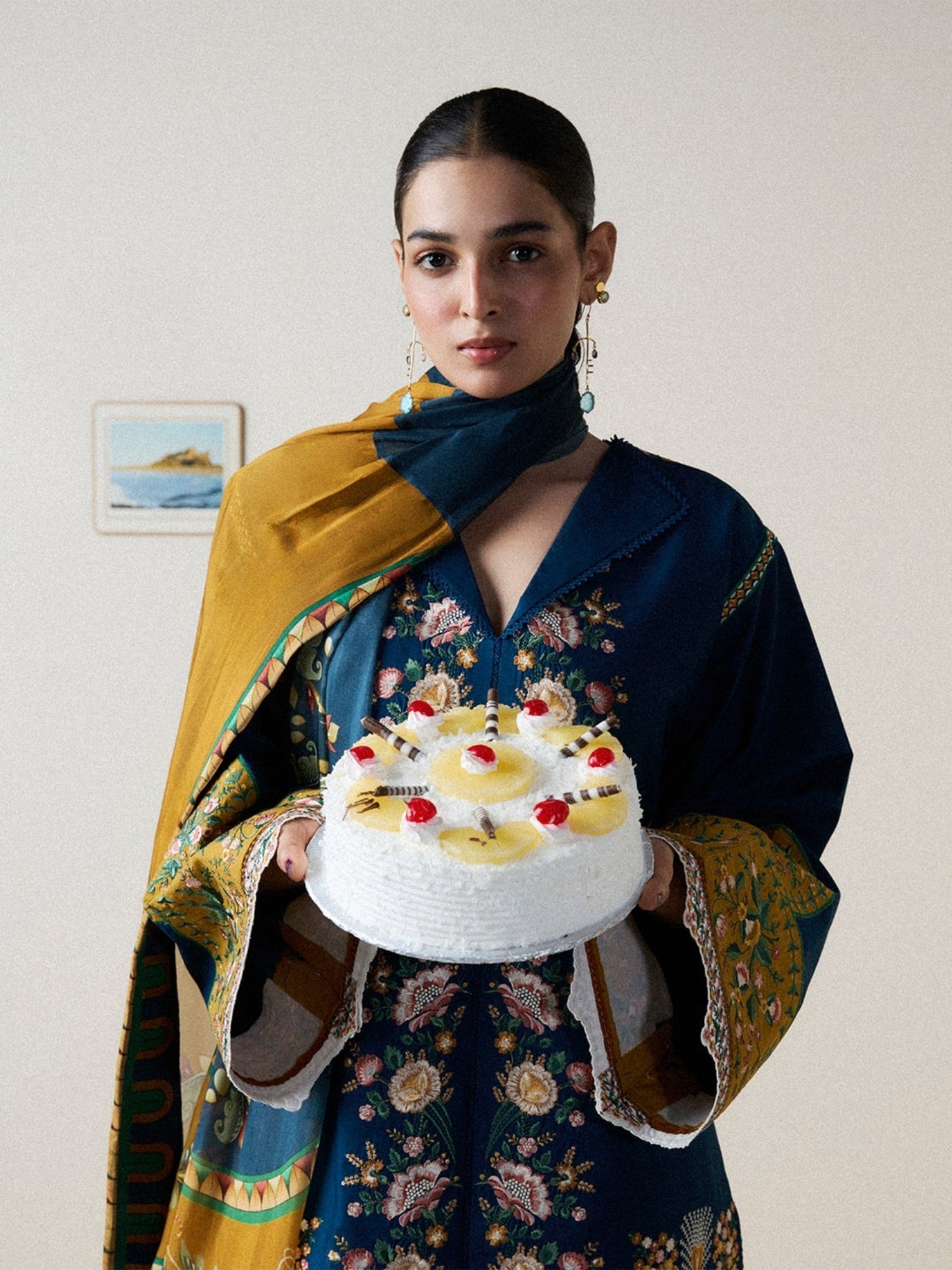 Blue -Jugnu By Hussain Rehar Pret SS26-Edit II Cotton Embroidered Stitched 3-Piece Suit-Deera