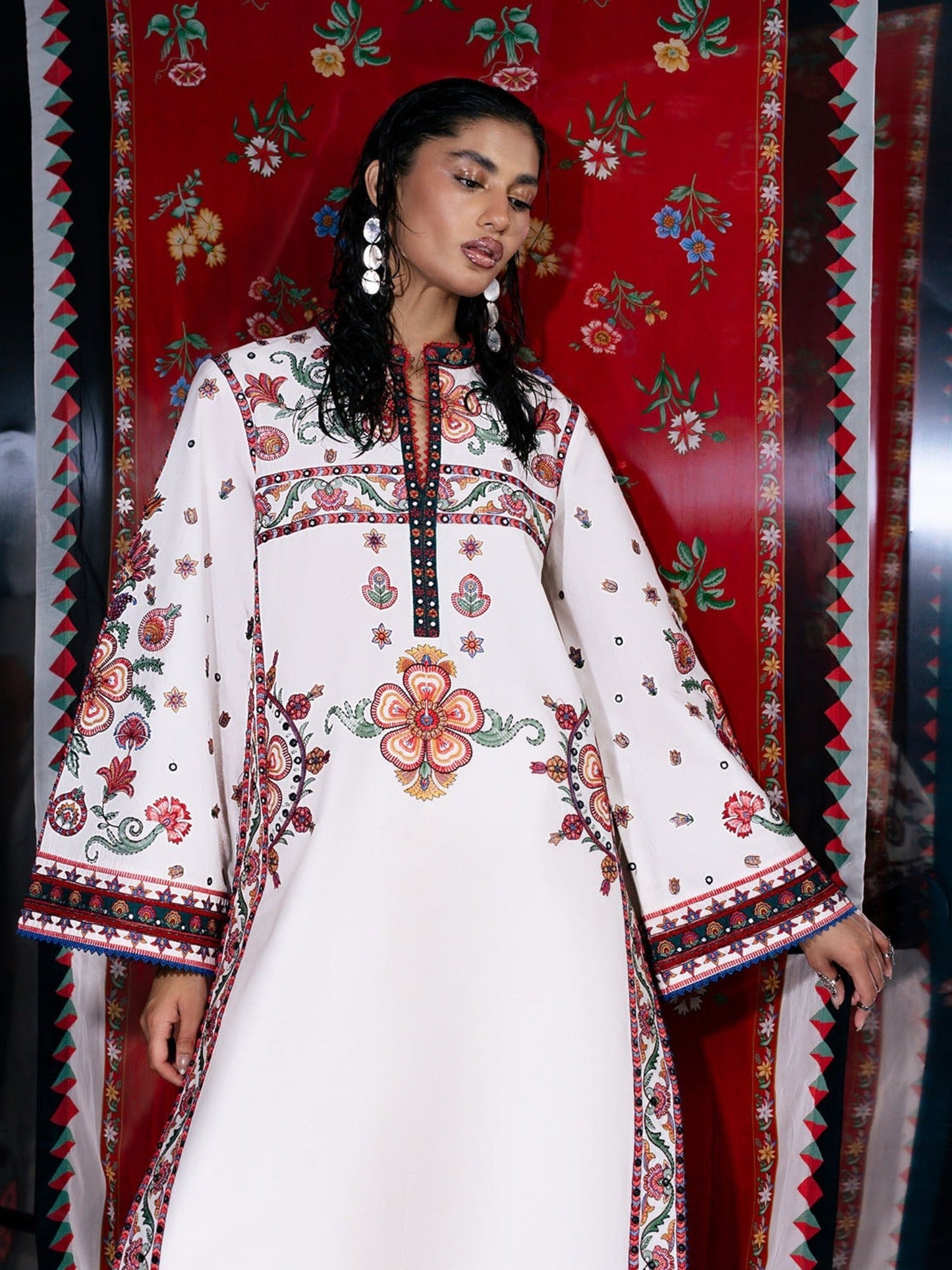 White-Jugnu By Hussain Rehar Pret SS26 Edit IV Cotton Embroidered Stitched 3-Piece Suit-Ariki