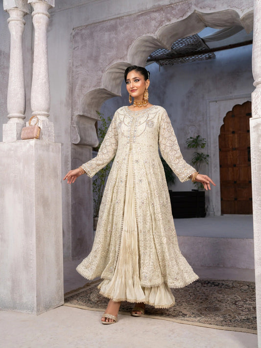 Manahil Arts Chiffon Embellished Stitched 4-Piece Suit-Regal Aura