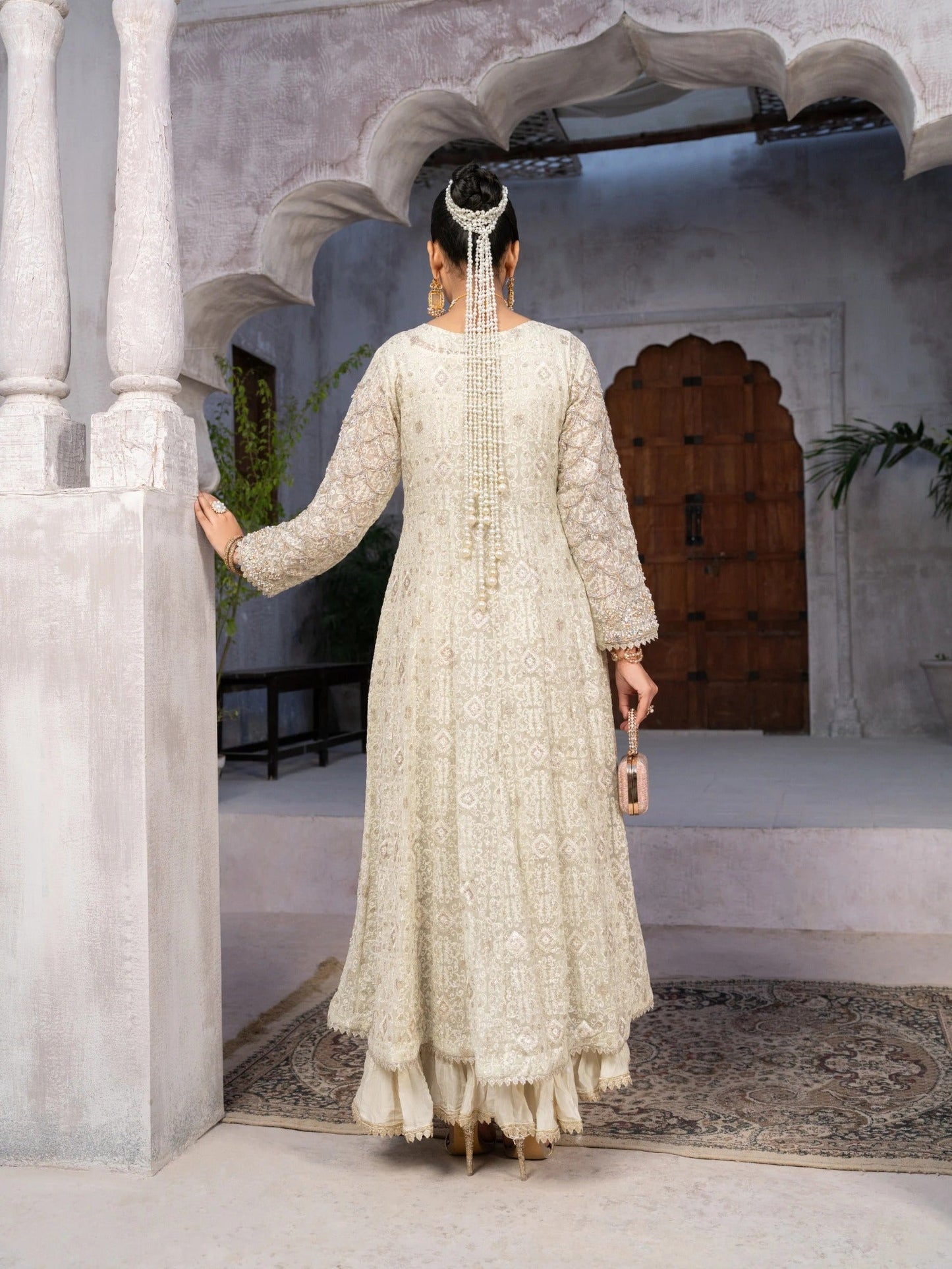 Manahil Arts Chiffon Embellished Stitched 4-Piece Suit-Regal Aura