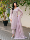 Lilac Manahil Arts Chiffon Embroidered Stitched 3-Piece Suit-K-239