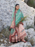 Peach Hussain Rehar Jinan'26 Lawn Embroidered Unstitched 3-Piece Suit-Chitlali