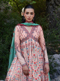 Peach Hussain Rehar Jinan'26 Lawn Embroidered Unstitched 3-Piece Suit-Chitlali