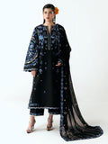 Black-Jugnu By Hussain Rehar SS26 Edit III Cotton Embroidered Unstitched 3-Piece Suit-Ari