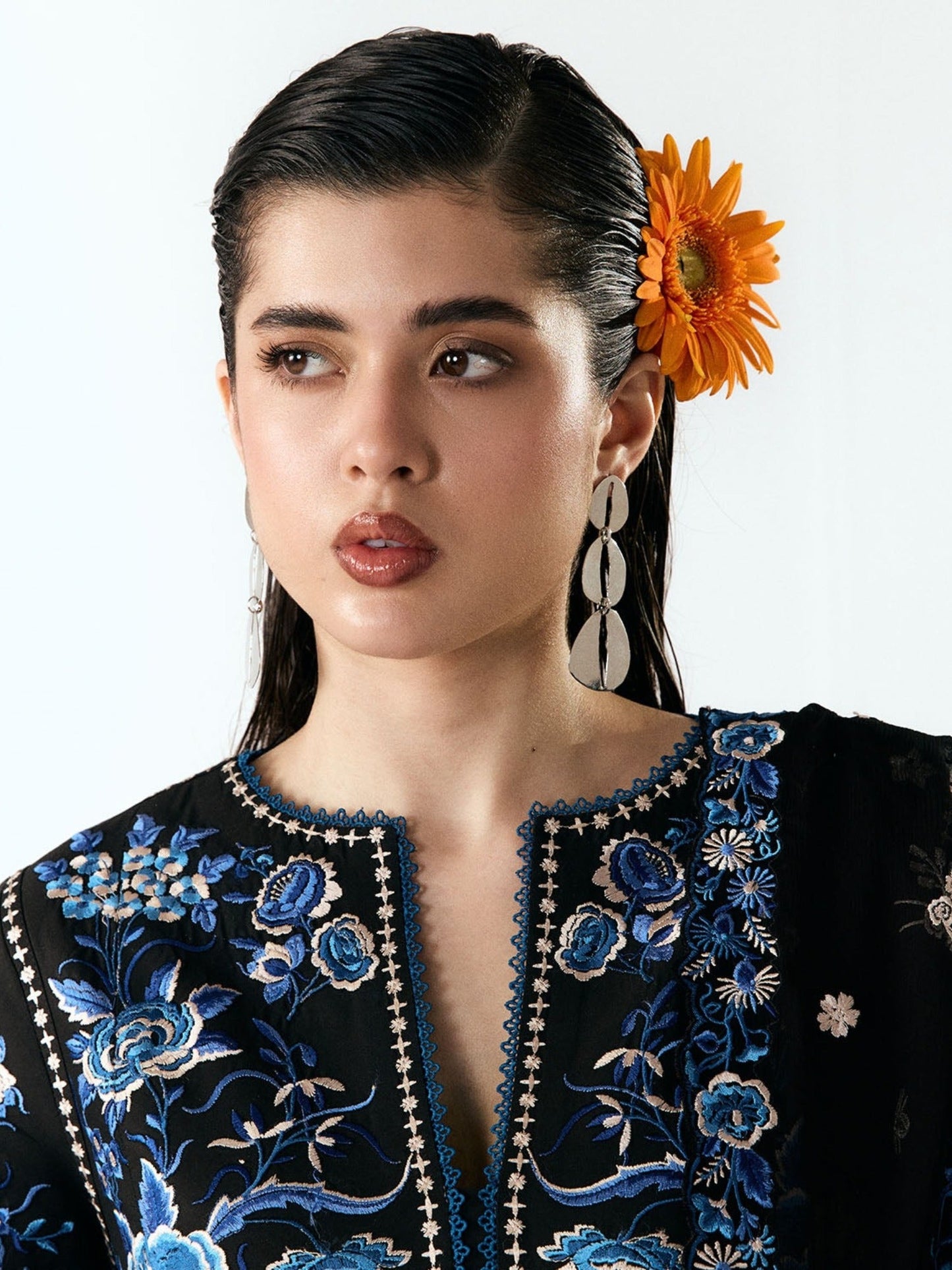 Black-Jugnu By Hussain Rehar SS26 Edit III Cotton Embroidered Unstitched 3-Piece Suit-Ari