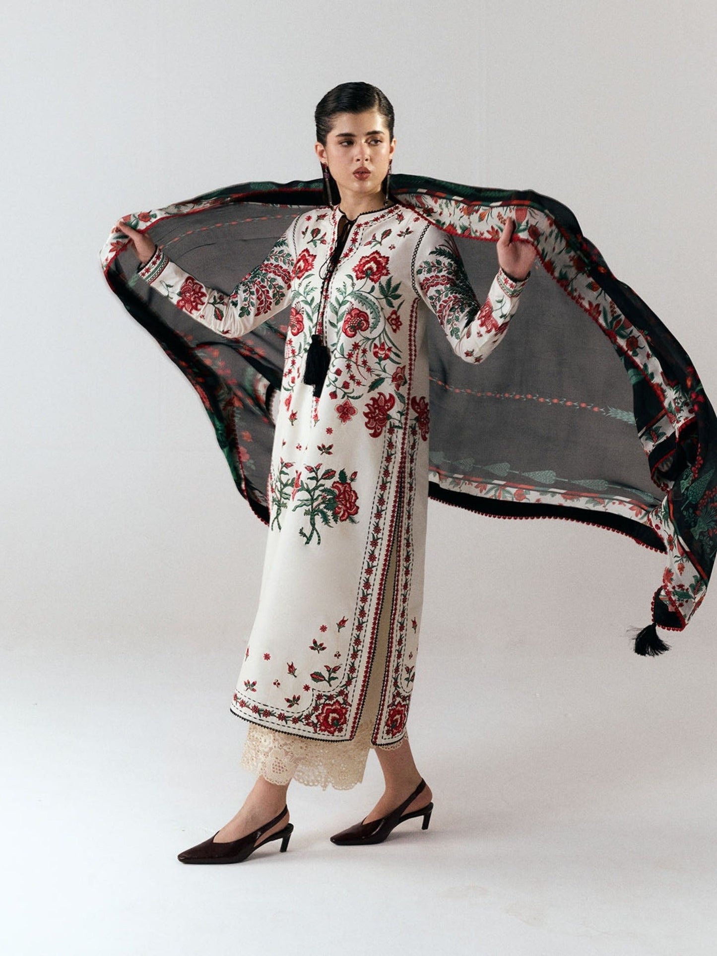 White-Jugnu By Hussain Rehar SS26 Edit III Cotton Embroidered Unstitched 3-Piece Suit-Inali