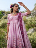 Pink Hussain Rehar Jinan'26 Lawn Embroidered Unstitched 3-Piece Suit-Marjan
