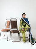 Green-Jugnu By Hussain Rehar SS26 Edit III Cotton Embroidered Unstitched 3-Piece Suit-Mai