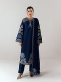 Blue-Jugnu By Hussain Rehar SS26 Edit III Cotton Embroidered Unstitched 3-Piece Suit-Tiva