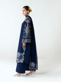 Blue-Jugnu By Hussain Rehar SS26 Edit III Cotton Embroidered Unstitched 3-Piece Suit-Tiva