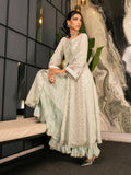Mint green Manahil Arts Viscose Chiffon Embellished Stitched 4-Piece Suit-K-264-Mint
