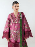 Pink and White-Jugnu By Hussain Rehar SS26 Edit III Cotton Embroidered Unstitched 3-Piece Suit-Yawi