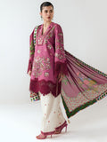 Pink and White-Jugnu By Hussain Rehar SS26 Edit III Cotton Embroidered Unstitched 3-Piece Suit-Yawi