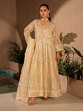 Cream Manahil Arts Organza Embellished Stitched 3-Piece Suit-N4-Butter Cream