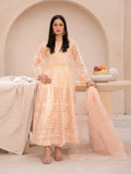 Peach Manahil Arts Organza Embellished Stitched 4-Piece Suit-N3-Peach