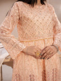 Peach Manahil Arts Organza Embellished Stitched 4-Piece Suit-N3-Peach
