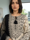 White Pyara Jora Lawn Embroidered Stitched 3-Piece Suit-White lime
