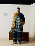 Blue -Jugnu By Hussain Rehar Pret SS26-Edit II Cotton Embroidered Stitched 3-Piece Suit-Deera