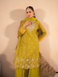Yellow Manahil Arts Chiffon Embellished Stitched 3-Piece Suit-MS-04-Chartreuse