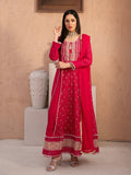 Pink Manahil Arts Chiffon Embellished Stitched 3-Piece Suit-MS-01-Shocking Pink
