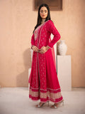 Pink Manahil Arts Chiffon Embellished Stitched 3-Piece Suit-MS-01-Shocking Pink