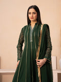 Green Manahil Arts Chiffon Embroidered Stitched 3-Piece Suit-Maxi-106-Bottle Green