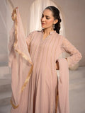Lilac Manahil Arts Chiffon Embroidered Stitched 3-Piece Suit-Maxi-106-Purple