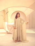 Beige Manahil Arts Chiffon Embroidered Stitched 3-Piece Suit-Maxi-106-Beige