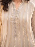 Beige Manahil Arts Chiffon Embroidered Stitched 3-Piece Suit-Maxi-106-Beige