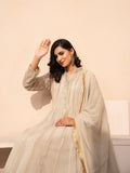 Beige Manahil Arts Chiffon Embroidered Stitched 3-Piece Suit-Maxi-106-Beige