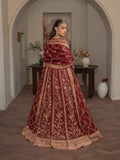 Maroon Manahil Arts Organza Embellished Stitched 3-Piece Lehnga-Luxury-001-Maroon