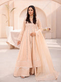 Peach Manahil Arts Chiffon Embellished Stitched 3-Piece Suit-L-025-Peach