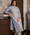 Savarna Khaadi Lawn Embroidered Stitched 3-Piece Suit-Lilac