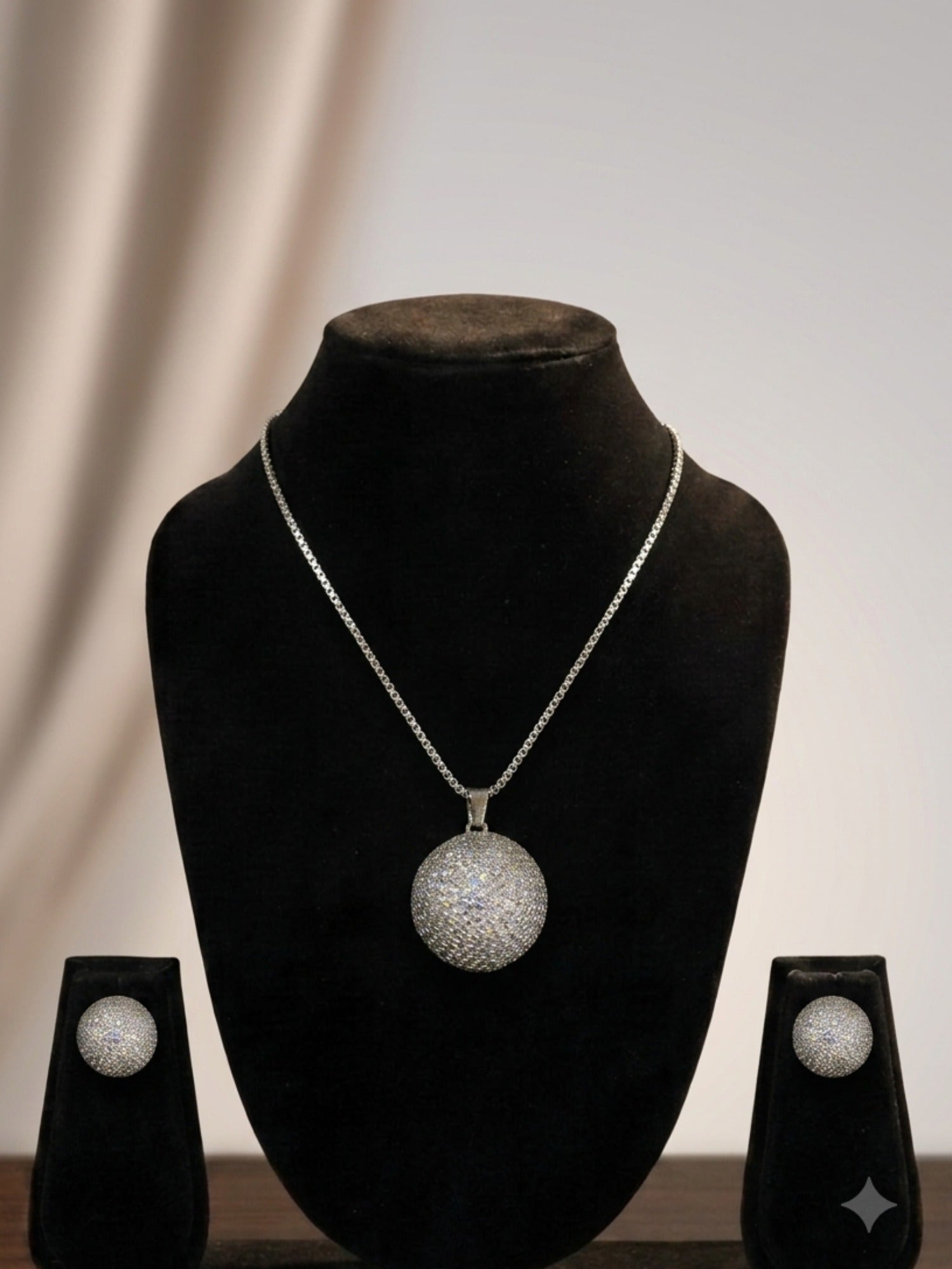 Silver Fashion Hub By Noor Bilal-Pendent Set