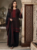 Black and red-Pyara Jora Lawn Embroidered Stitched 3-Piece Suit-Black Rose