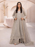 Beige-Manahil Arts Chiffon Embellished Maxi-L-025-Camel