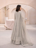 Beige-Manahil Arts Chiffon Embellished Maxi-L-025-Camel