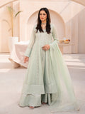 Aqua Green-Manahil Arts Chiffon Embellished Maxi-L-025-Aqua