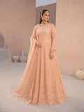 Peach-Manahil Arts Net Embellished Lehenga Set-L-004-Peach