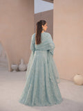 Grey-Manahil Arts Net Embellished Lehenga Set-L-004-GREY