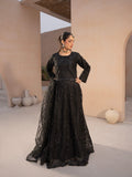 Black-Manahil Arts Net Embellished Lehenga Set-L-004-Black