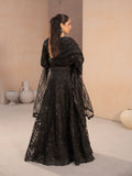 Black-Manahil Arts Net Embellished Lehenga Set-L-004-Black