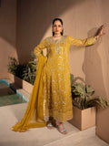 Mustard Yellow-Manahil Arts Chiffon Embellished Maxi-K-197-Mustard