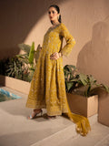 Mustard Yellow-Manahil Arts Chiffon Embellished Maxi-K-197-Mustard