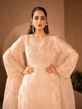 Peach-Manahil Arts Organza Embellished Stitched 3-Piece Suit-K-183-Peach
