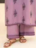 Purple-Pyara Jora Linen Embroidered Stitched 3-Piece Suit-Mahnoor