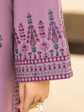 Purple-Pyara Jora Linen Embroidered Stitched 3-Piece Suit-Mahnoor