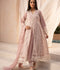 Manahil Arts Chiffon Embroidered Stitched 4-Piece Suit-K-113-Tea Pink